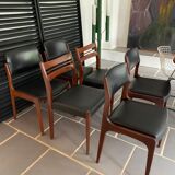 6 vintage mismatched Scandinavian teak chairs