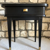 Vintage black and brass bedside table - 1950s style