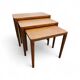 Ensemble de 3 tables gigognes en chêne massif / Henry Walter Klein pour Bramin / 1970