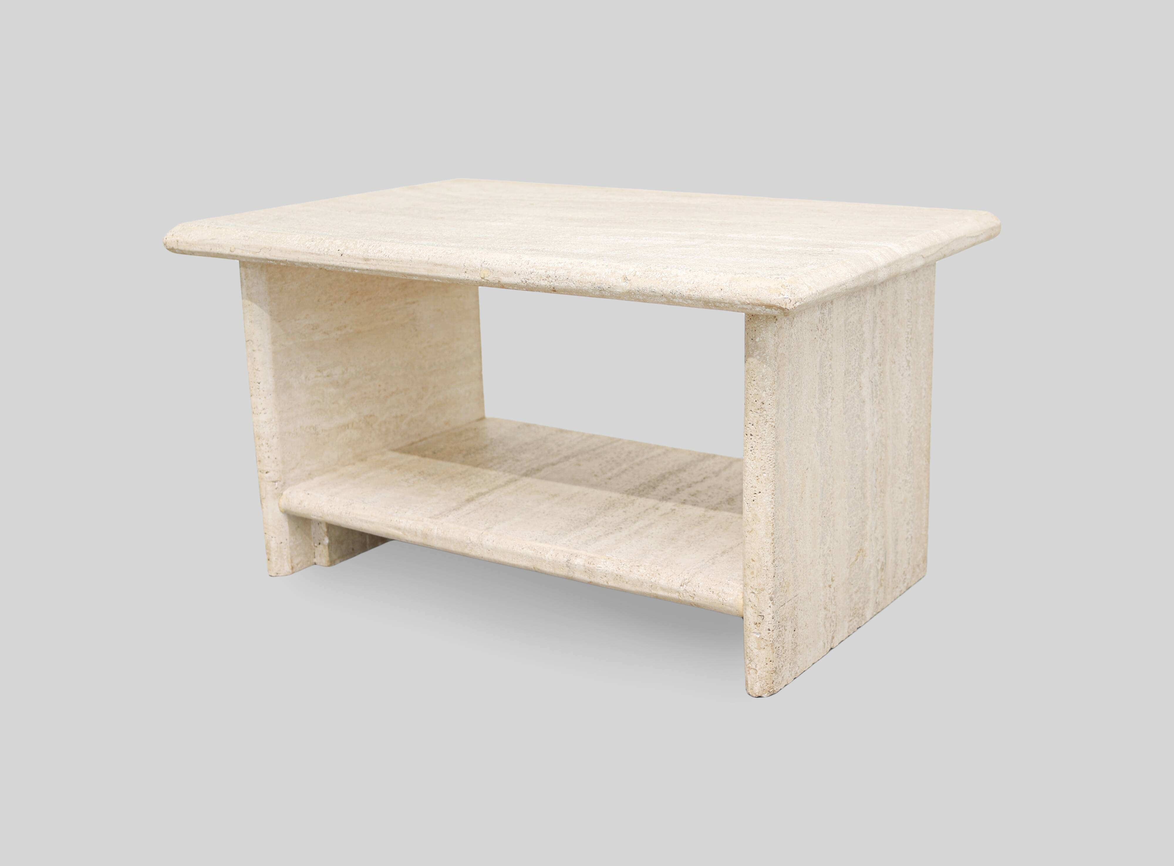 Vintage Italian travertine bedside table