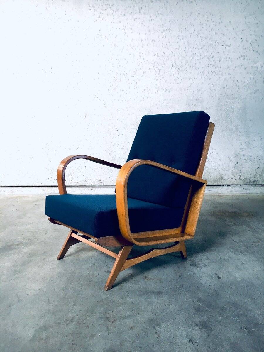 Mid-Century Modern Bentwood Lounge Chairs, Belgium, 1950s, Set of 2