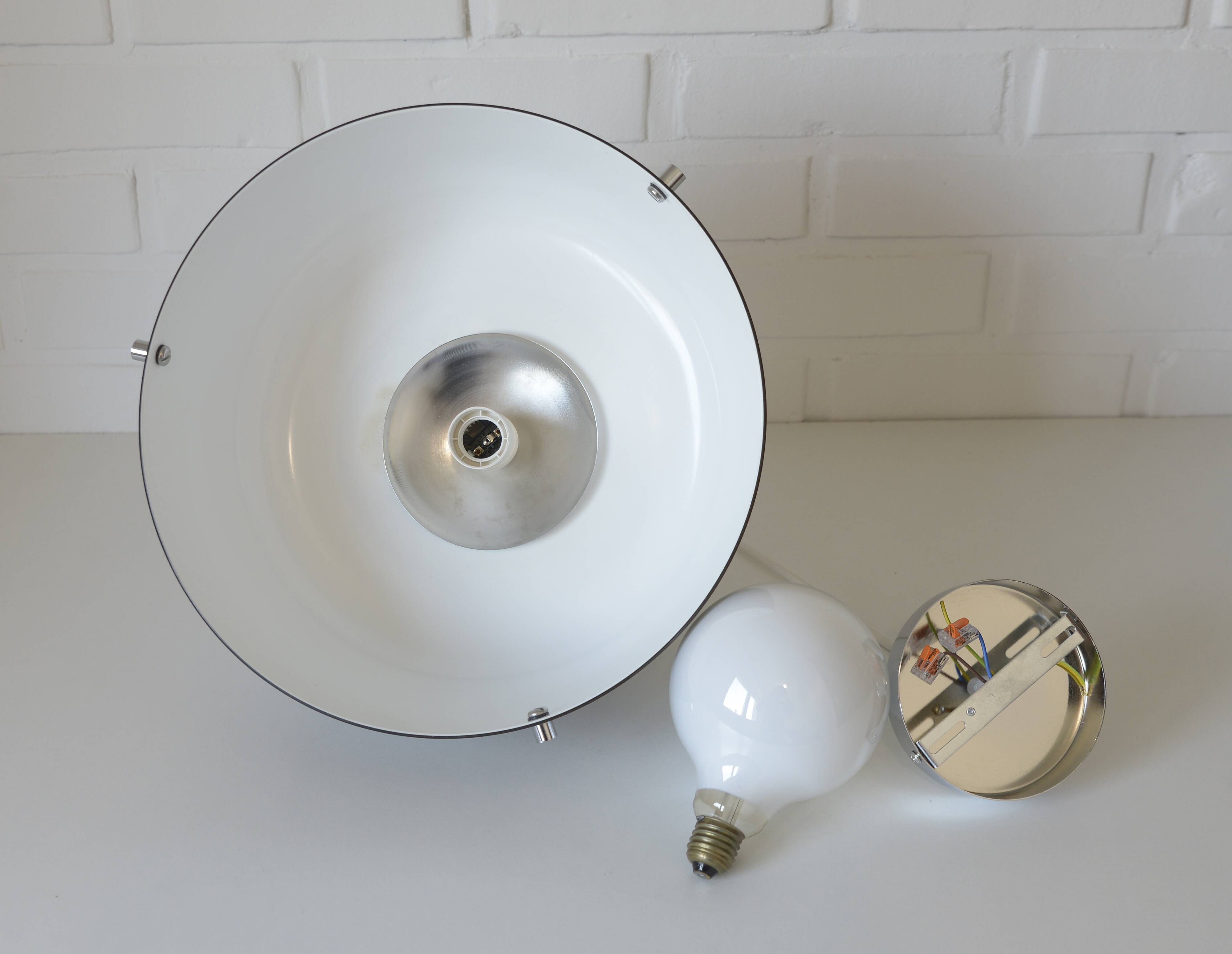 Redesign Vintage Guzzini Meblo Plastic Hanging Lamp Yugoslavia 1970's