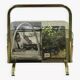Brass and glass magazine rack