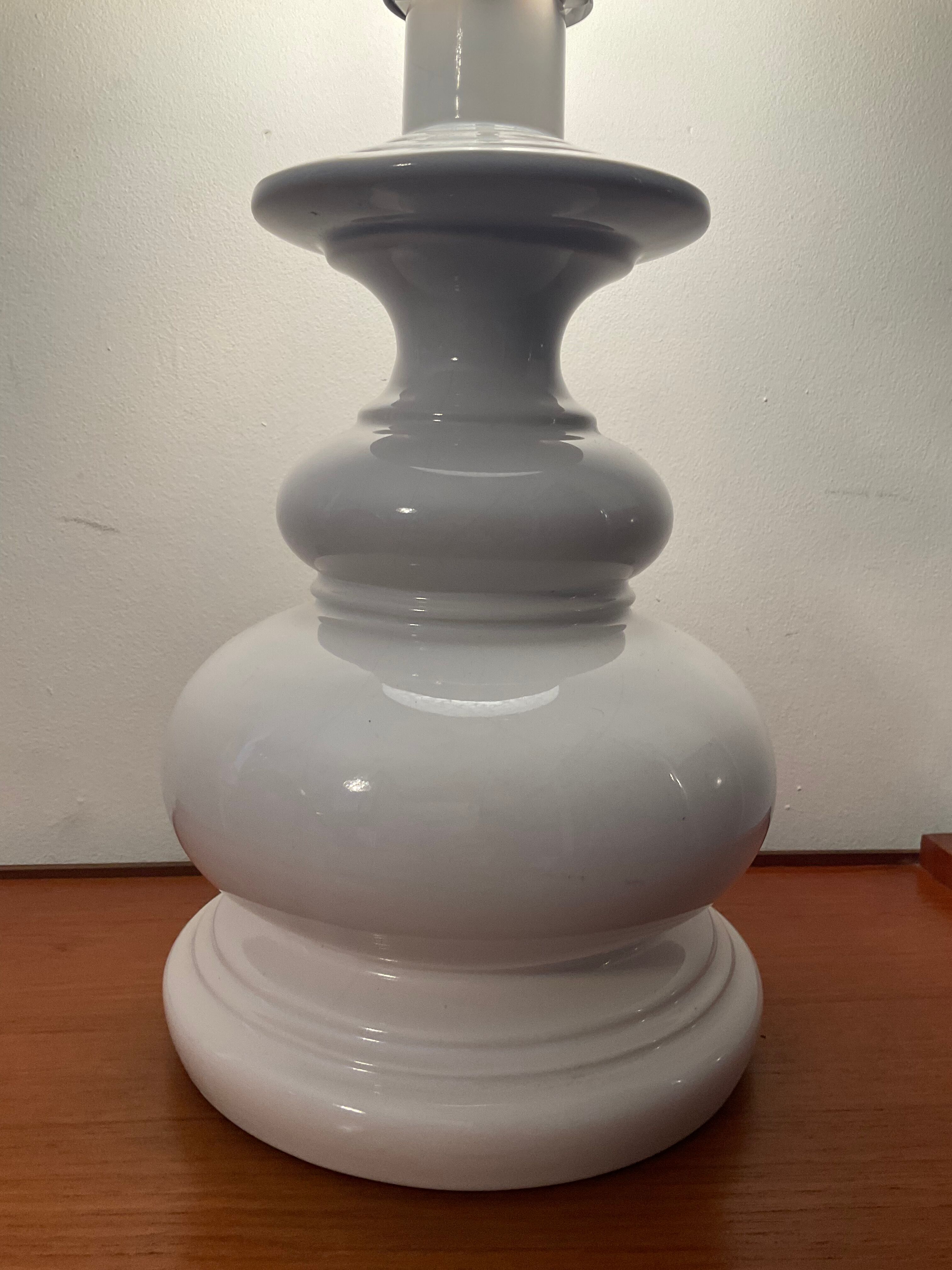 Vintage lamp in clichy glass and glazed ceramic