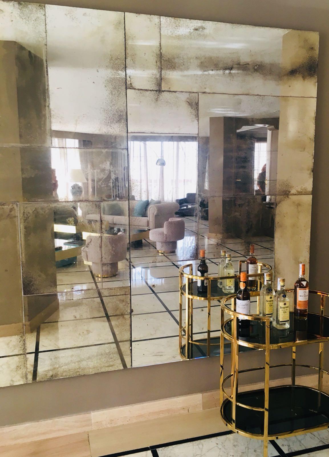 Handmade industrial artisan mirrors, authentic aged finish, frameless M