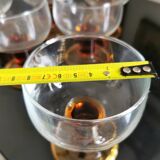 Set of 6 amber stemmed glasses