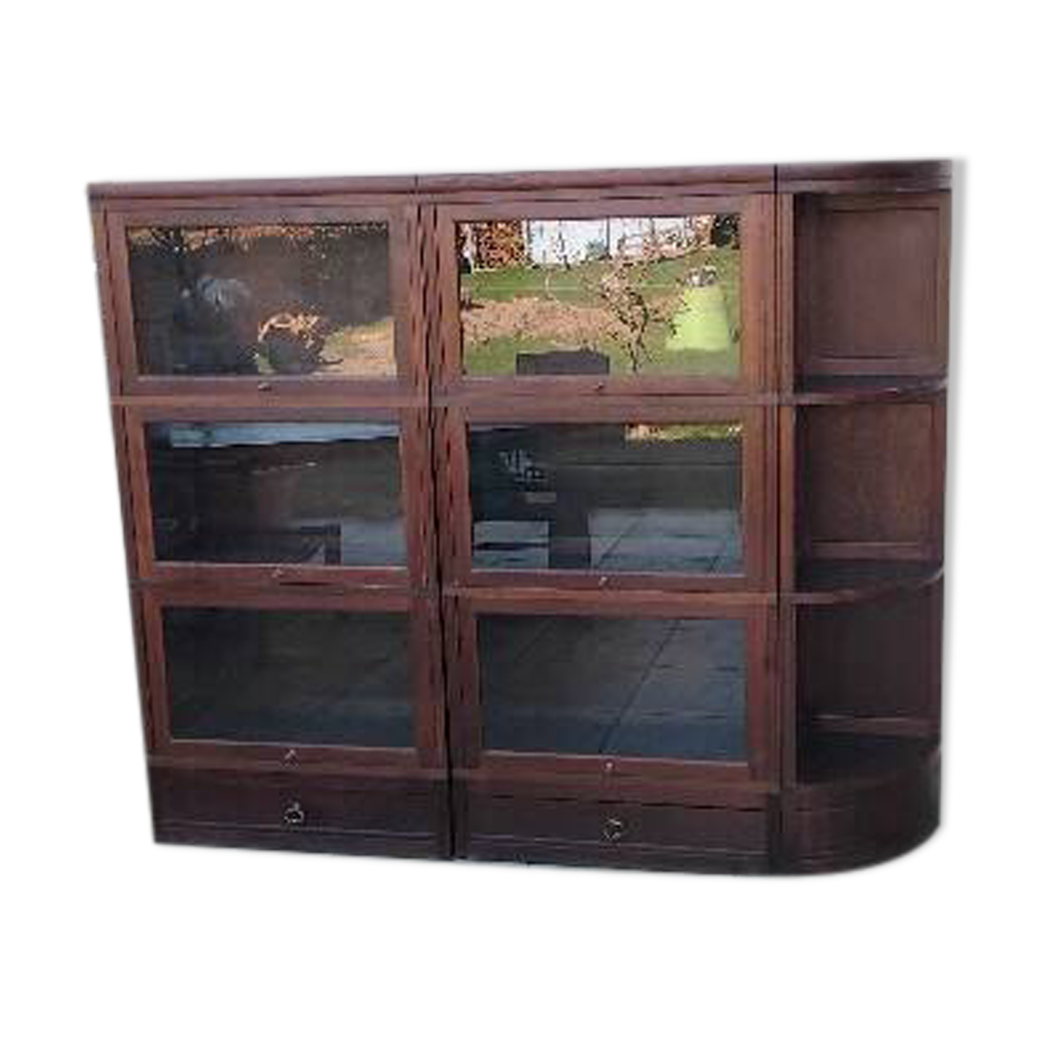 Large modular vintage display cabinet pierre cruiege for martin du
