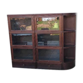 Large modular vintage display cabinet pierre cruiege for martin du