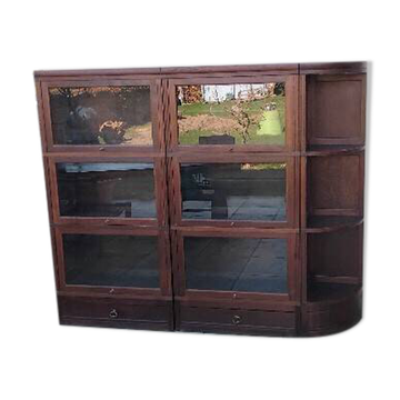 Large modular vintage display cabinet pierre cruiege for martin du