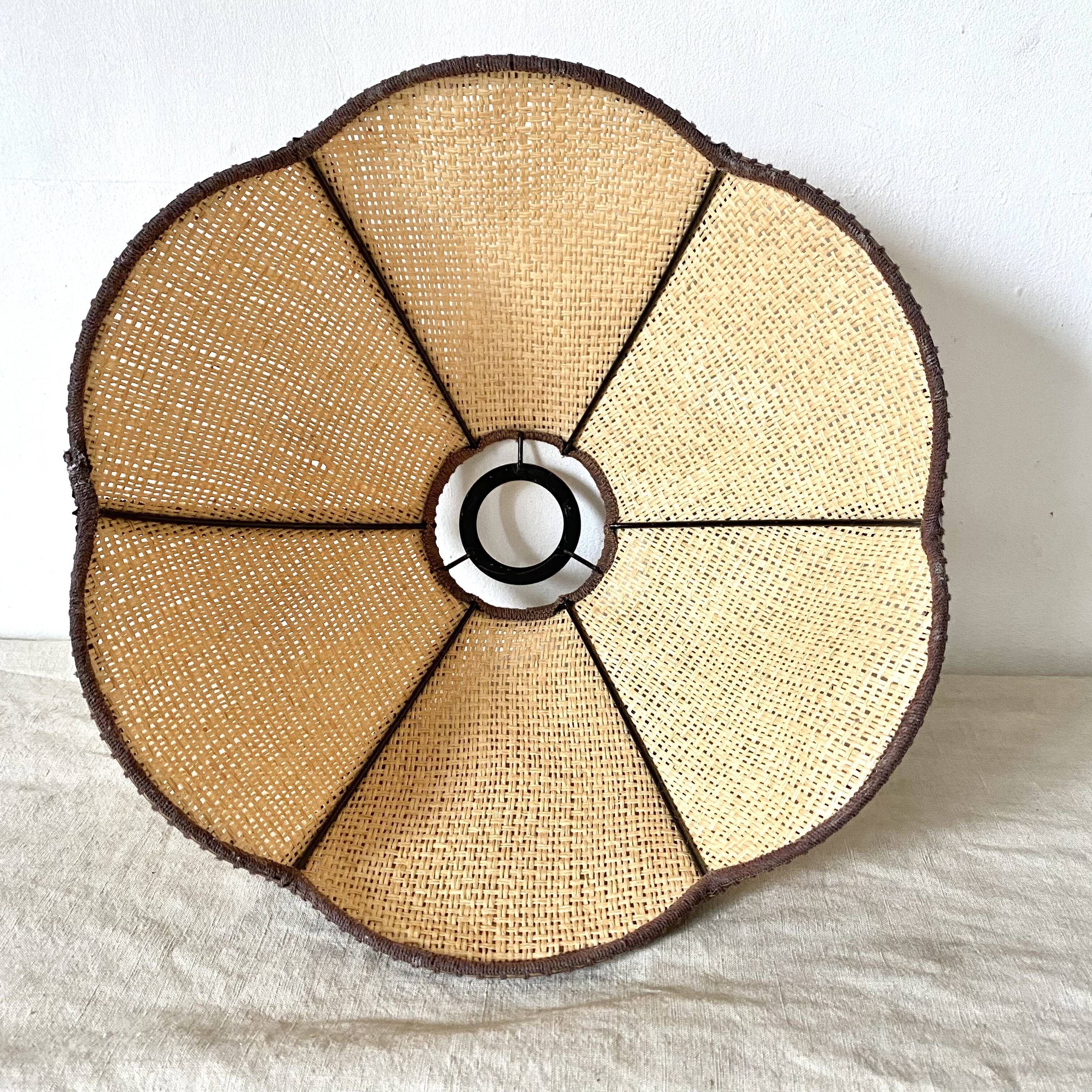 Abat jour vintage cannage