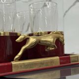 Hollywood Regency Glasses and Tray Set by Hans Turnwald, 1970s, Set of 7