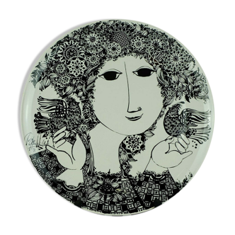 Assiette en céramique 'la paloma' conçue par bjorn wiinblad pour rosenthal