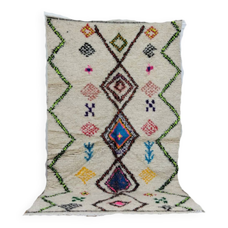 Handmade wool Berber rug 242 X 138 CM