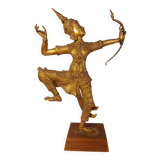 Statue en bronze doré du prince rama - art ethnique asie - haut. 55 cm
