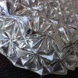 Vintage structured glass round ceiling lamp 60s-70s