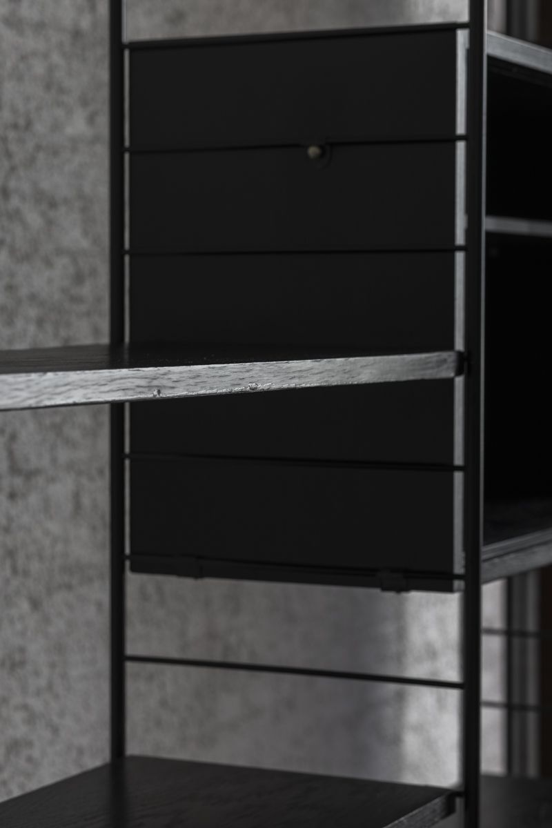 3-Bay shelving system in black by WHB, Germany, 1960’s