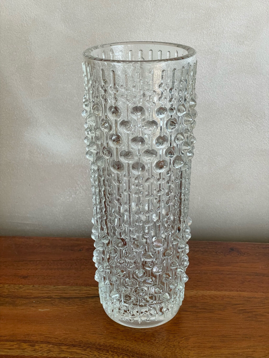 Moulded glass vase