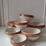 Set of 7 stackable stoneware bowls