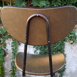 Pair of 50s chairs in metal and skaï