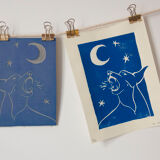 Linogravure originale Dobermann