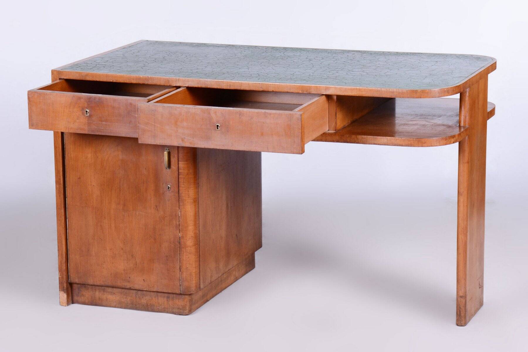 Czech Art Deco Cherry Writing Desk attributed to J. Halabala for Up Zavody, 1930s