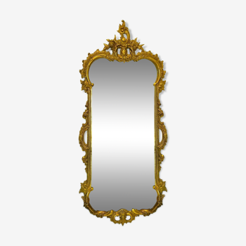 Louis XV style gilded bronze mirror, 73 x 32 cm