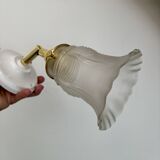 Vintage frosted glass tulip wall lamp