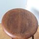 Wooden seat stool with metal legs