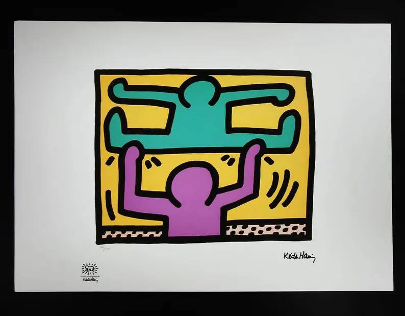 1990s Keith Haring Limited Edition Lithograph Numbered in Pencil.