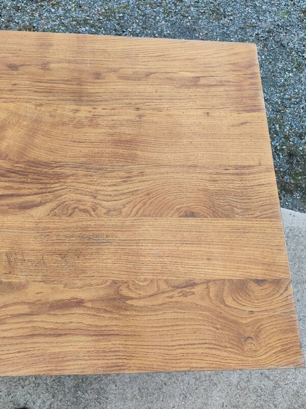 Duo table de ferme XXL 320 cm chêne pieds fuseaux