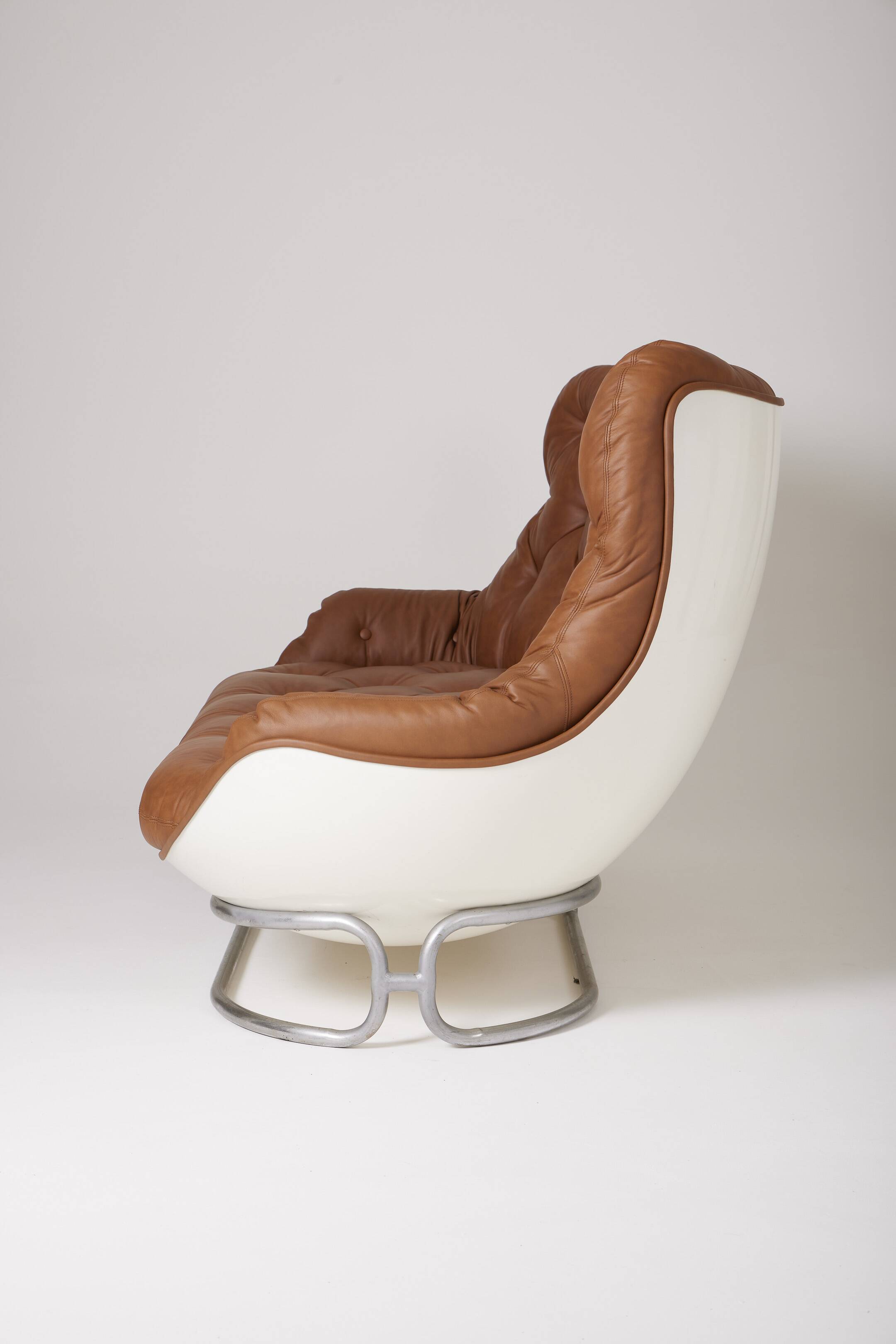 Michel Cadestin karate leather sofa, 1970s
