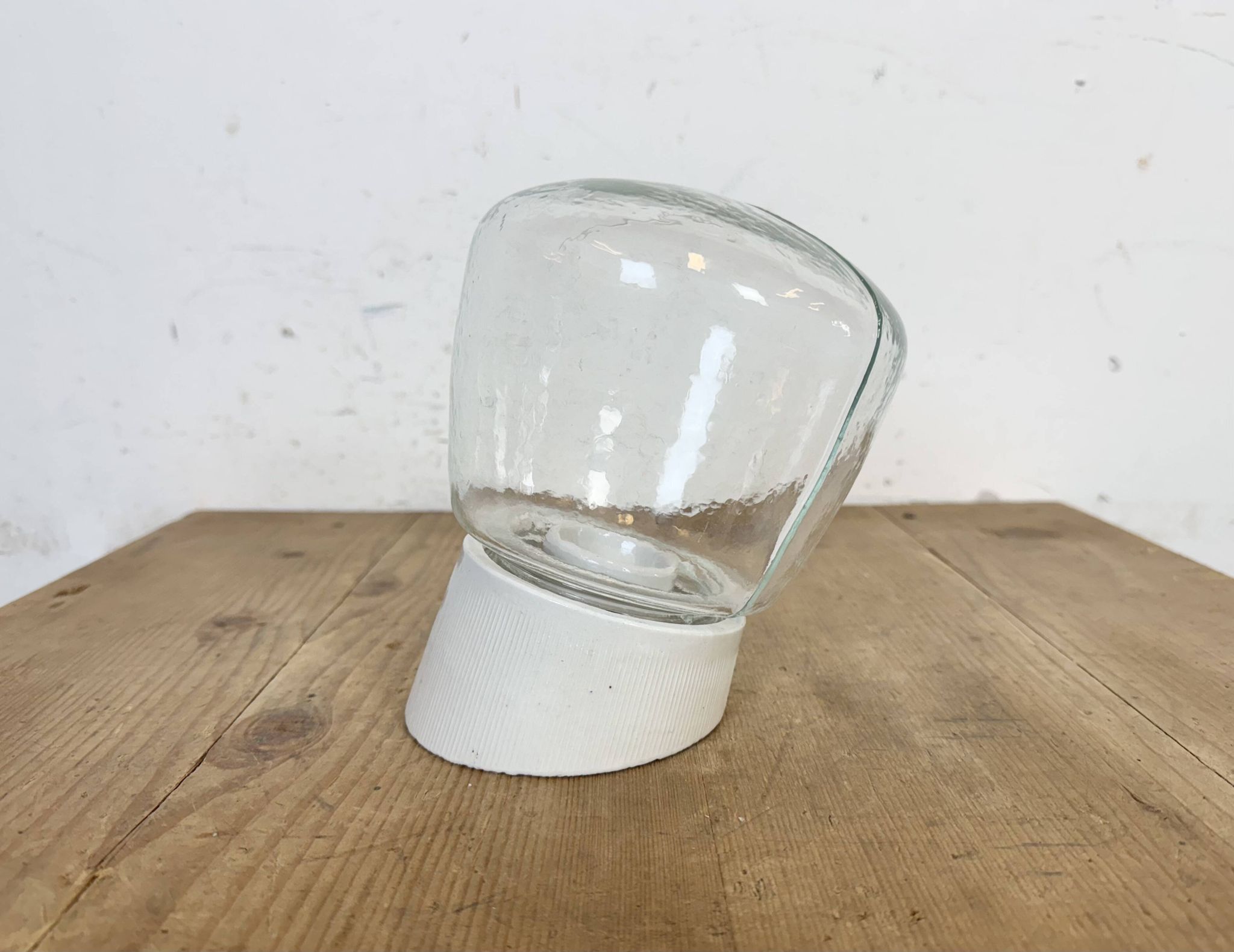 Vintage White Porcelain Wall Light, 1970s