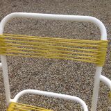 Set of 4 garden armchairs in metal and scoubidou wire