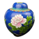 Chinese cloisonné vase decorated with peonies on a blue background, height 15 cm