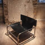 Pair of black leather armchairs T1 by Rodney Kinsman for Bieffeplast, 1967