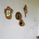Set de 4 miroirs organiques brutalistes en bois années 50