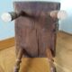 Stool, brutalist side table in solid oak.