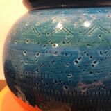 Aldo Londi Blue ceramic vase for Bitossi