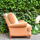 Fauteuil velours peach