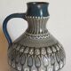 Ceramic handle vase with vintage graphic decoration