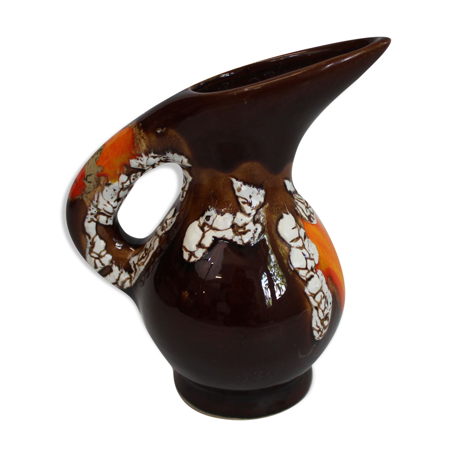 Pitcher Vallauris tone orange and chocolate