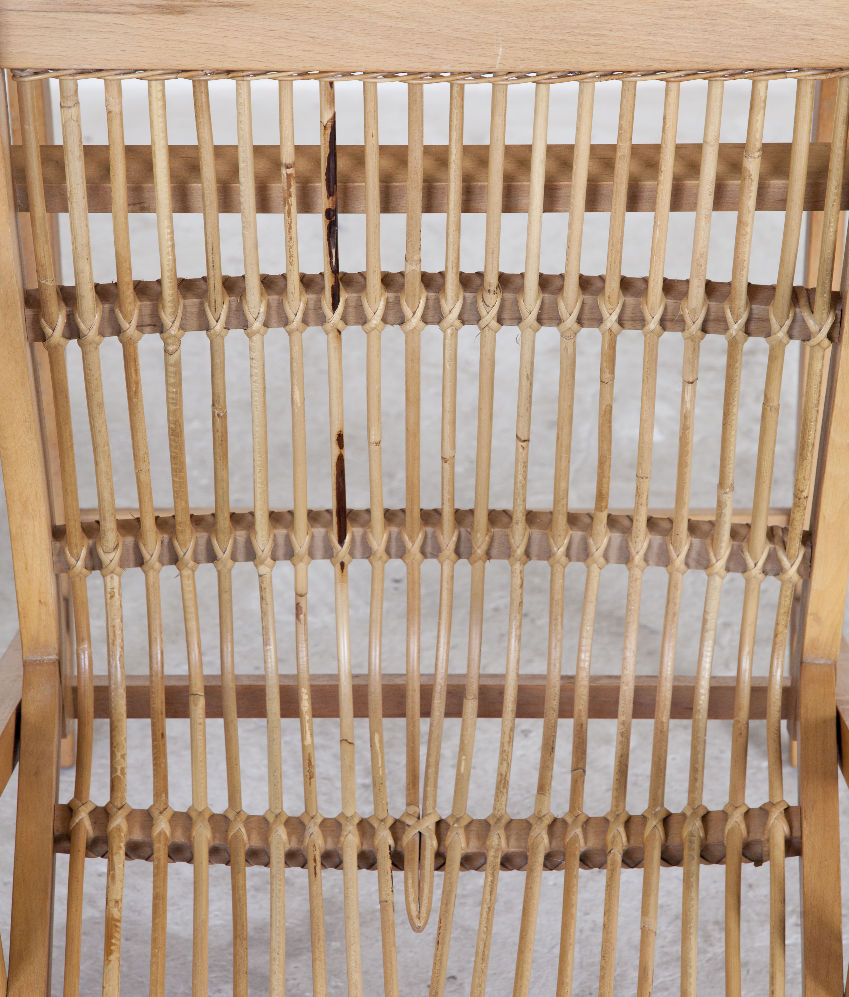 Rocking chair mid-century en rotin Allemagne 1960s