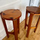 Pair of vintage pine top stools