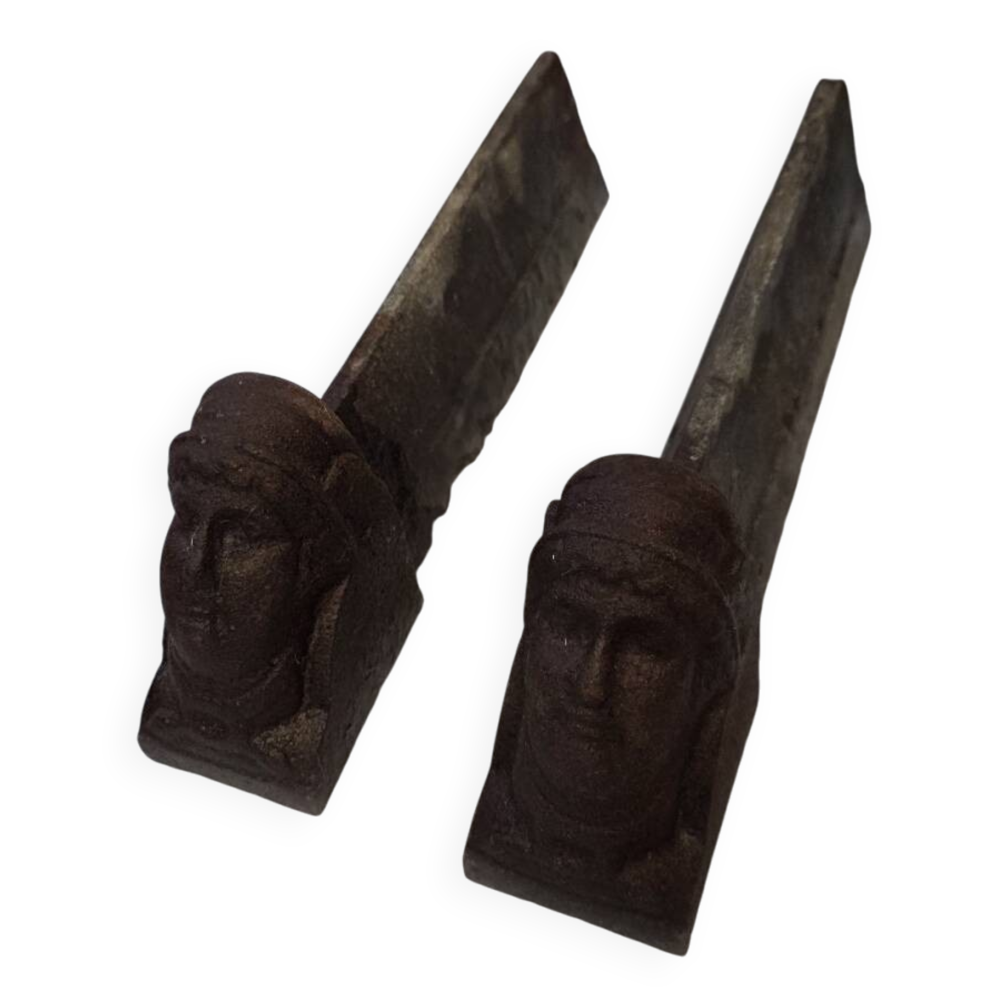 Pair of cast iron andirons