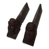 Pair of cast iron andirons