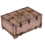 Dowry chest shekhawati rajasthan pink patina carved wood india