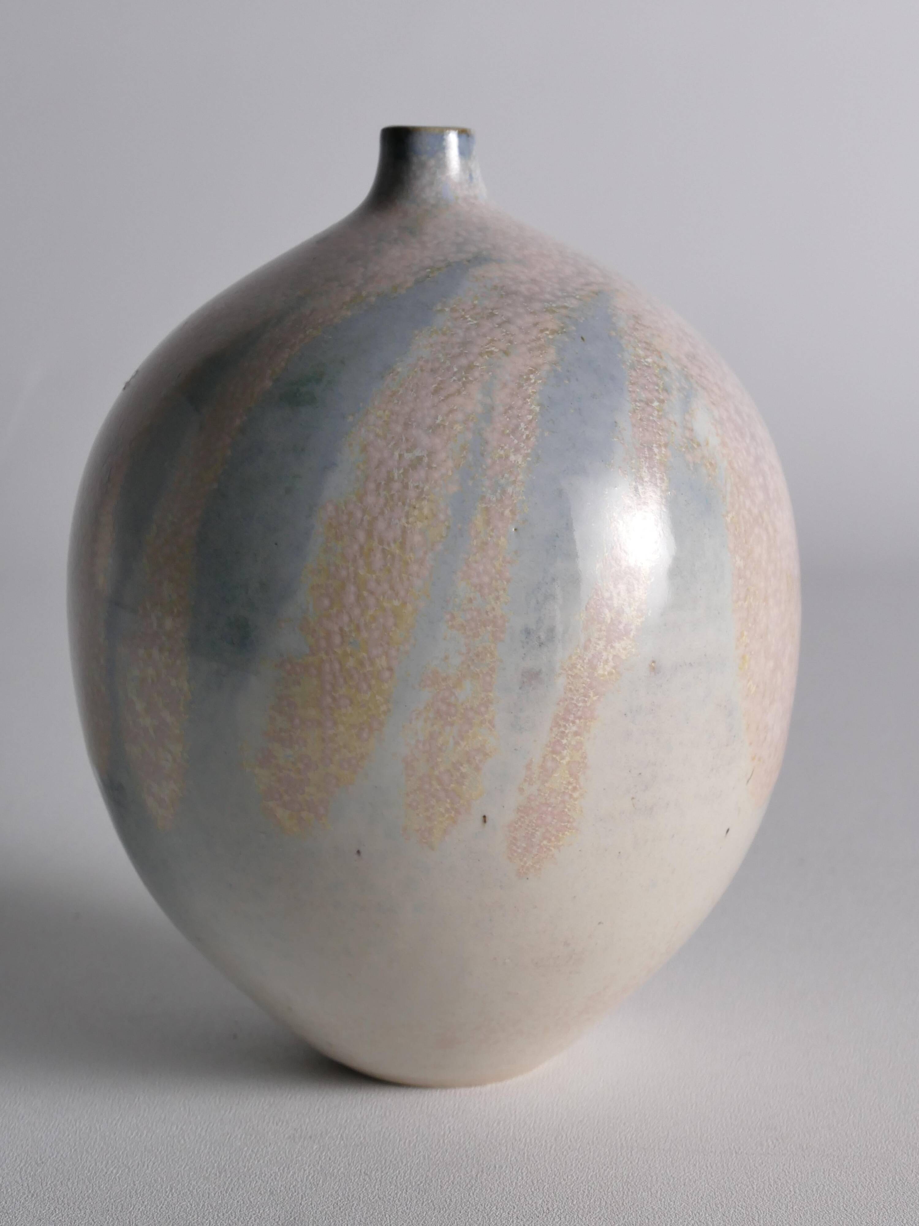 Vase en grès unique Bo Scullman, moderne scandinave, fin du 20e siècle