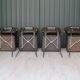 Set of 4 chairs in skaï and vintage chrome