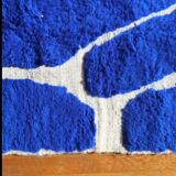 Majorelle blue rug handmade in Morocco _ pure organic wool rug