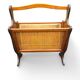 Vintage wooden and cane magazine rack